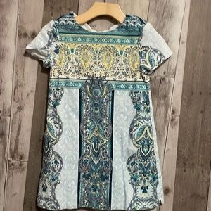 Zara Girls blue printed short sleeve dress